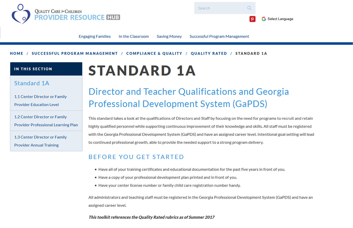 Georgia Quality Page